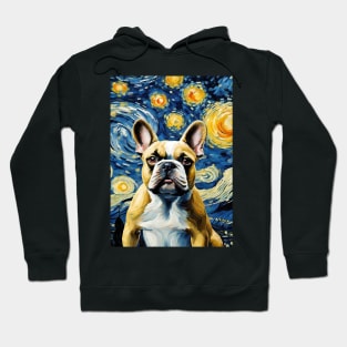 Dog Breed French Bulldog in a Van Gogh Starry Night Art Style Hoodie